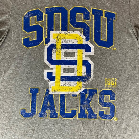South Dakota State Jackrabbits NCAA Gray Gameday Social Short Sleeve Shirt Large - Picture 2 of 5
